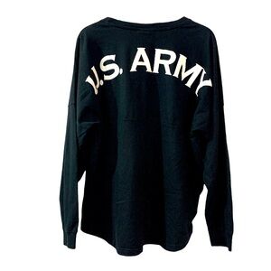 J. America “US ARMY” Long Sleeve Shirt Black White Large Crewneck Spirit  Jersey